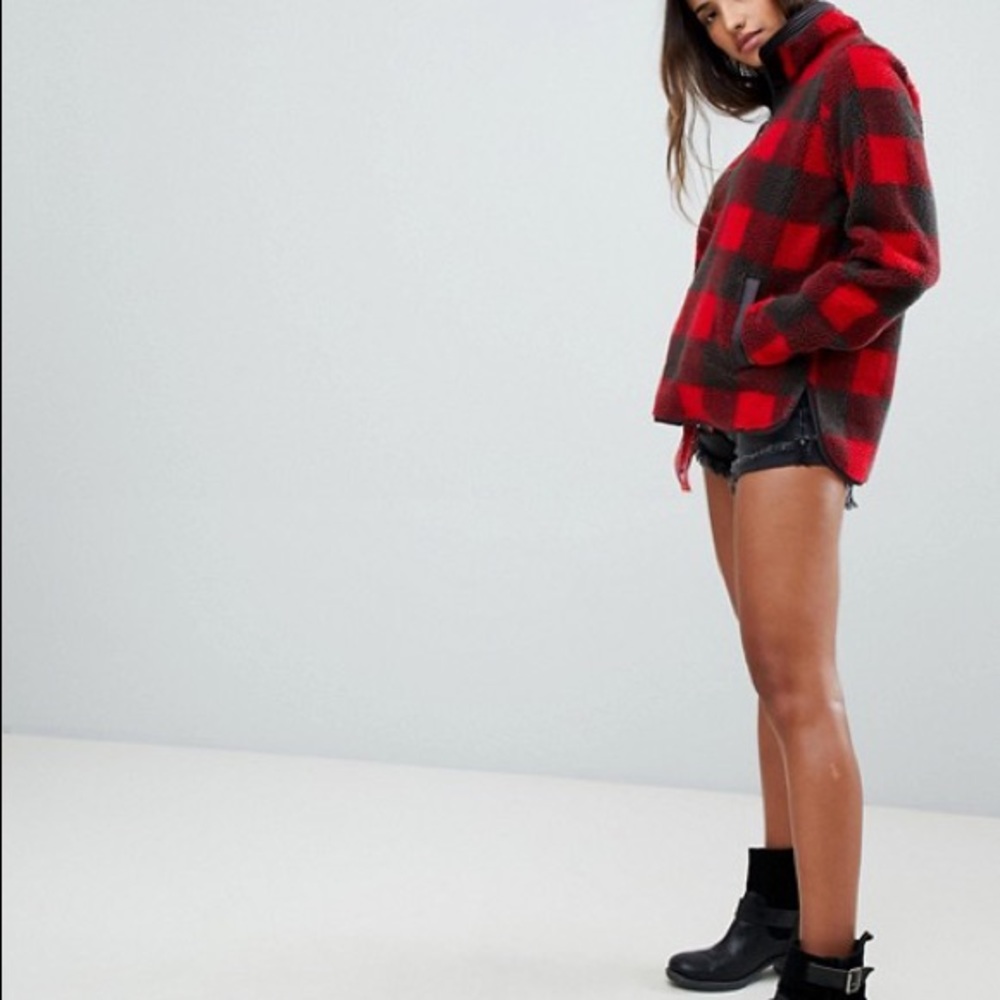 Red plaid Sherpa from Abercrombie